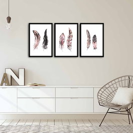 Wallity Cuadro Decorativo Enmarcado en MDF (3 Piezas) Multicolor